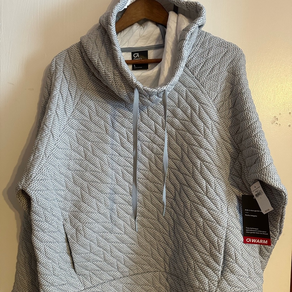 GAP Heather Gray Quilted Hoodie